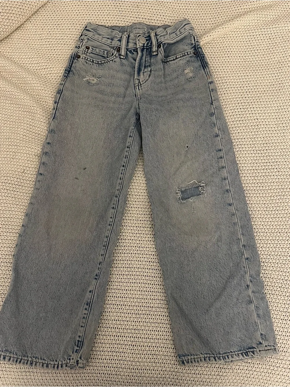 Gap kids light wash jeans distressed 90s loose